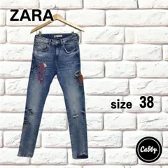 ZARA ザラ ペイント クラッシュ加工 スキニーデニム　サイズEUR38/USA30