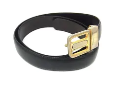 LANCEL ランセル レザー ゴールド金具 ベルト メンズ レディース ブラック系 DH0458のサムネイル