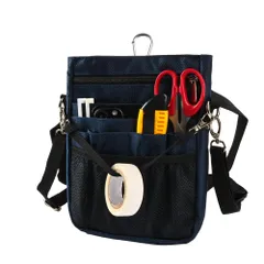 多機能 ウエストポーチ ナースポーチ ウエストバッグ 3way ショルダー マチ付き 文具 工具バッグ 作業用 業務用 看護 介護 事務 ベルト付き 撥水 防傷 13ポケット オープンタイプ マグネット開閉 Mサイズ ネイビー [ネイビー] [Mサイズ]