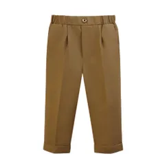 ☆ ブラウン ☆ 130cm ☆ パンツ フォーマルパンツ 男の子 ズボン パンツ フォーマルパンツ キッズ ズボン フォーマル スーツパンツ ロングパンツ 長ズボン スーツ 子供服 子ども服 ウエストゴム 男の子 女の子 ボーイズ ガールズ ユニセックス