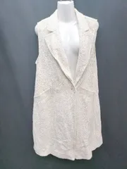 ◇ ZARA ザラ ツイード ロング ベスト サイズEUR M アイボリー レディース P  【1403110019044】