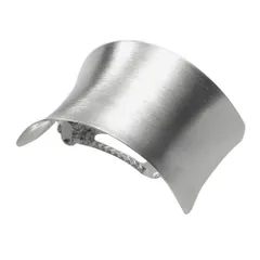 【C：シルバー × ワンサイズ】[Cream dot. クリームドット公式] ヘアアクセサリー レディース 8タイプ バレッタ ヘアクリップ 大きめ メタル セミマット ヘアライン加工 太め オーバル アーチ 光沢感 大人 上品 エレガント シンプル