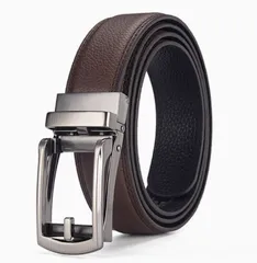 ベルト メンズ オート ロック レザー 牛革 紳士 穴無し ビジネス スーツ カジュアル (ブラウン) [並行輸入品] [ブラウン]