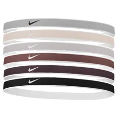 ナイキ NIKE チップ スウッシュ スポーツ ヘッドバンド 6本パック スポーツ ブランド nike アクセサリー ユニセックス ブラウン ベージュ 髪留め 小物 ヘアアクセ トレーニング ランニング テニス サッカー バスケ 小物 ブランド アパレル/BN