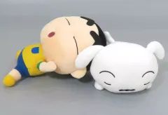 【中古】ぬいぐるみ 野原しんのすけ＆シロ しんちゃんとシロ 一緒にすやすやぬいぐるみ 「一番くじ クレヨンしんちゃん ～ほっほーい!オラとおでかけだゾ!～」 ラストワン賞 ぬいぐるみ