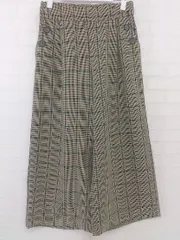 ◇ THE SHOP TK ウエストゴム チェック ワイドパンツ サイズM ベージュ グリーン ブラック レディース P  【中古】 【1210030003745】