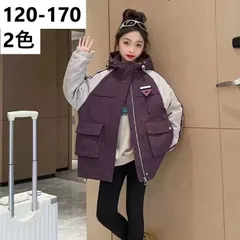クーポンで10%OFF★ 中綿ジャケット キッズ 厚手 アウター かわいいコート 子供アウター キッズ中綿コート 女の子 子供服 ジュニア 防寒 暖かい冬綿コート 中綿コート 可愛い  フード付き 小学生 中学生 通学用 KCFC082(2色120-170)