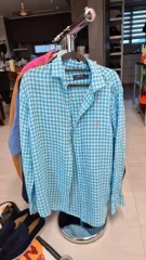 ポロ Ralph Lauren(ラルフローレン) ギングアップ リネンシャツ スカイブルー ピンクポニー L サイズ 出品