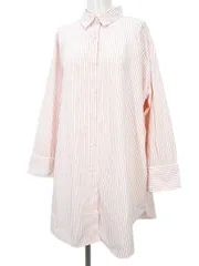 アメリカンホリック AMERICAN HOLIC ストライプ柄 長袖 シャツ ブラウス M ピンク ボタン