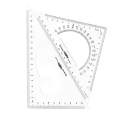 新品 三角定規 三角定規 製図用 文房具 事務用 受験用 定規セット 幾何学 作図ツール (透明 20cm)