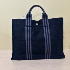 HERMES エルメス フールトゥMM トートバッグ ネイビー ブラック - メルカリ