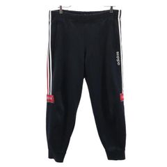 90s デサント製 アディダス トラックパンツ 裾ジップ M-L 黒 赤 白