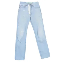 OFF-WHITE オフホワイト OWYA001R18386021 Distressed High-rise Straight leg Jeans ZIP 再構築 デニムパンツ インディゴブルー系 24【中古】のサムネイル