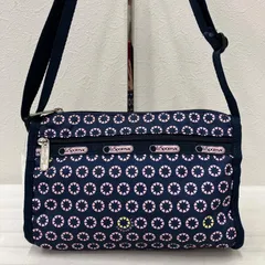 5128　LeSportsac　レスポートサック　ショルダーバッグ　 斜めがけ　ミニバッグ　ハート　ネイビー×ピンク系　 ナイロン　軽量　レディース