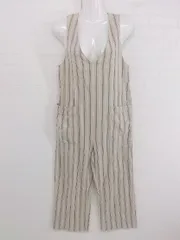 ◇ URBAN RESEARCH ストライプ ノースリーブ オールインワン サイズF ベージュ ブラウン ホワイト系 レディース P  【中古】 【1208270002703】