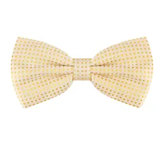 Allegra K ワンタッチ蝶ネクタイ 水玉模様 子供 大人 蝶ネクタイ フォーマル パーティー 卒業 ビジネス ライトイエロー One Size