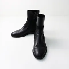 【値下げ】ニコラ期 バレンシアガ BALENCIAGA ウール スイッチング レザー サイドジップ ブーツ 36.5/ブラック 約24cm程度【2400014369649】のサムネイル