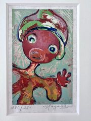 セルジュ・ラシス「レース」リトグラフ　箔押し　作家直筆サイン　版画　馬　乗馬 セルジュ・ラシス「レース」リトグラフ 箔押し 作家直筆サイン