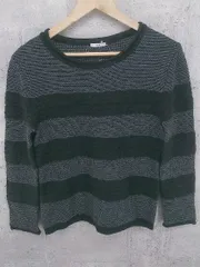 ◇ IENA イエナ 総柄 長袖 ニット セーター ブラック グレー レディース 【中古】 【1002801104603】