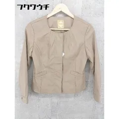 ◇ BEAMS HEART ビームス ハート ジップアップ 長袖 ノーカラー ジャケット ベージュ レディース 【中古】 【1002801519797】のサムネイル