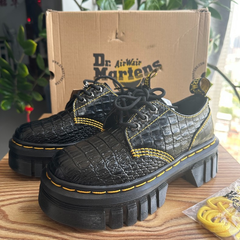 Dr. Martens 1461 厚底3穴クロコダイルレザー低筒女性タイヤ底マーチンシューズ