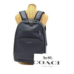 コーチ COACH イーサン バックパック リファインド ペブル レザー CM697 リュック トラベルバッグ ビジネスバッグ バッグ メンズ ミッドネイト (ネイビー) 正規品 中古 mbm07009