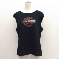HARLEY-DAVIDSON / ハーレーダビッドソン ◆タンクトップ/ラメロゴ/ブラック/サイズ2X/USA製 【レディース/ガールズ/LADY/女性/婦人】 レディースファッション【中古】 
