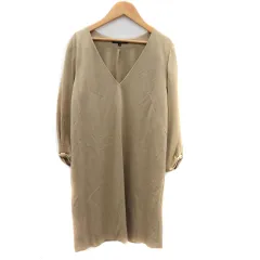 ロートレアモン LAUTREAMONT ワンピース ひざ丈 七分袖 Vネック 無地 40 ベージュ /YK30