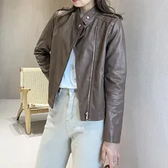 ライダースジャケット レディース フェイクレザージャケット アウター ジャケット アウターウエア バイクジャケット かっこいい ヴィンテージ風