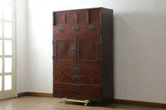 仙台箪笥　岩屋堂　丸福金具　欅材　小箪笥　引き出し　鍵付き　使用頻度少ない！ 岩谷堂製鍵付民芸箪笥 - アンティーク山本商店