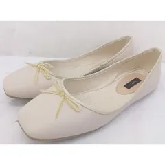 ◇ EVOL イーボル スクエアトゥ フラット パンプス サイズ 24.5 ライトベージュ レディース  【中古】 【1206090005553】