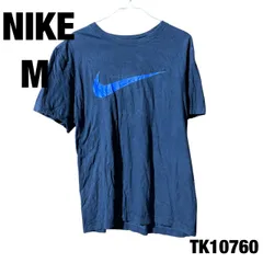 THE NIKE TEE 半袖Tシャツ M ダークネイビー スウォッシュ ビッグプリント コットン クルーネック 春夏 古着 TK10760