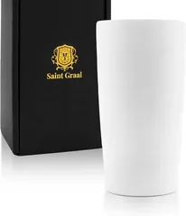 SaintGraal ハイボール グラス ジョッキ タンブラー 真空断熱 父親 誕生日プレゼント 男性 ビール ギフト 600ml( ホワイト)