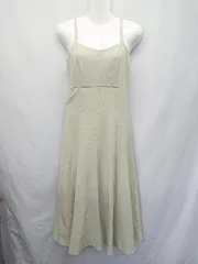 ◇ ⊂ AND COUTURE アンドクチュール バックレースアップ 膝下丈 キャミ ワンピース サイズ38 グリーン系 レディース E  【1507230003904】