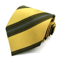 ランセル ブランドネクタイ ストライプ柄 シルク イタリア製 メンズ カーキ LANCEL 【中古】