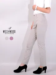 Westwood Outfitters ウエストウッド アウトフィッターズ パンツ レディース きれいめ トリックジップ シガレットパンツ ストレッチパンツ スキニーパンツ スリムパンツ テーパードスリム 楽ちん ペールトーンカラー 8138103のサムネイル