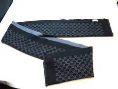 MER606 GUCCI（グッチ）GG柄 マフラー カラーブラック/グレー