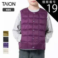 種類19：OFF-WHITE/140 タイオン キッズ ベスト taion K004 KS CREW NECK BUTTON DOWN VEST ベーシック クルーネック インナーダウンベスト 子供服 アウター インナーベスト インナーダウン アウトドア(24