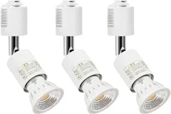 Pispoer ダクトレール用スポットライト ダクトレール用照明器具 ライティングレール E26口金 電球60W相当 RA95 550LM 非調光 ビーム角90度 ダクトレールライト付 器具セット(電球色3000K(ホワイト),  3個セット)のサムネイル