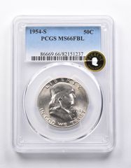 MS66 FBL 1954-S フランクリン ハーフダラー エベレストセレクションズ PCGS 