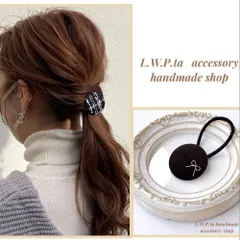 新作☆リボンのチャーム付き♪くるみボタンのヘアゴム／ヘアアクセサリー