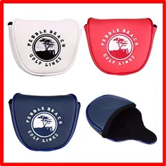 【送料無料 】白 パターカバー ヘッドカバー オデッセイ 2ボールに対応 マレット用 マグネットタイプ 紺 白 赤 (白)