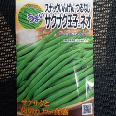 未開封＜野菜の種＞サクサク王子ネオ スナックいんげん　20ｍｌ　つるなし