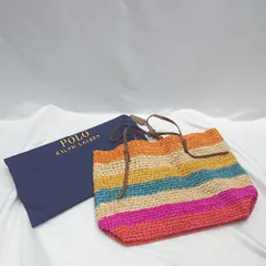 ■ ⊂◎ POLO RALPH LAUREN カラフル 編みバッグ かごバッグ マルチカラー レディース E  【1502030006728】