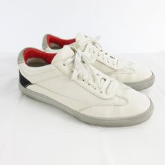 【中古】サントーニ SANTONI AMG スニーカー ローカット ロゴ UK9 約27.5ｃｍ ホワイト ブラック レッド レザー サントーニ SANTONI AMG スニーカー ローカット ロゴ UK9 約27.5cm