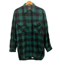 ペンドルトン PENDLETON 70's 70年代 ボードシャツ ネルシャツ ブロックチェック バッファローチェック ウールシャツ  VINTAGE ヴィンテージ 長袖シャツ グリーン Mサイズ 101MT-4976