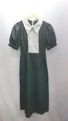 ◇ ⊂ GRL グレイル ドット柄 半袖 ロング ワンピース サイズM ブラック レディース E  【1502030015676】