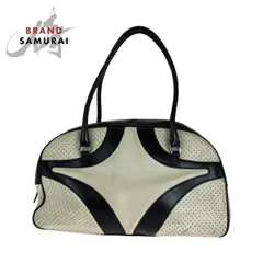 ◯PRADA プラダ ボーリングバッグ ハンドバッグ レザー 色 白 黒 PRADA プラダ ボウリングバッグ ホワイト ブラック レザー