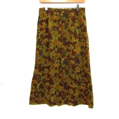 レリアン ロングスカート ボトムス 花柄 日本製 レディース 11サイズ 茶×カーキ Leilian 【中古】