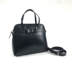 KATE　SPADE　ケイトスペード　2WAYバッグ　ハンドバッグ　ショルダーバッグ　レザー　牛革　リボン　ブラック　保存袋付